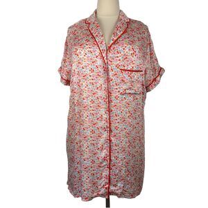 City Chic Nightgown Women Size 18 Dreamer Sleep Shirt Pink Floral Satin NEW